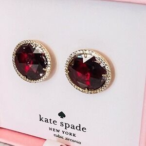 KATE SPADE NEW YORK she has spark halo studs earrings, Fuchsia/Purple, NWT